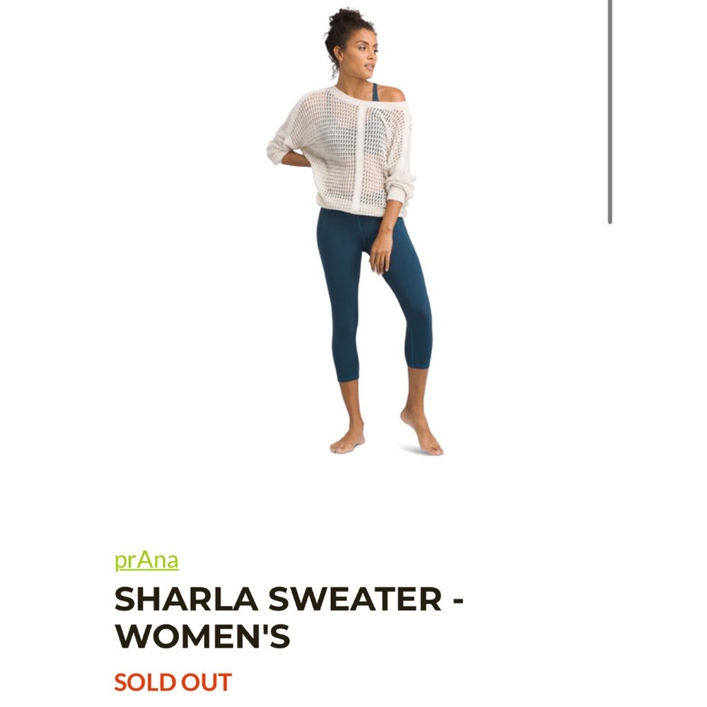 PrAna Teal Sharla Open Knit Sweater